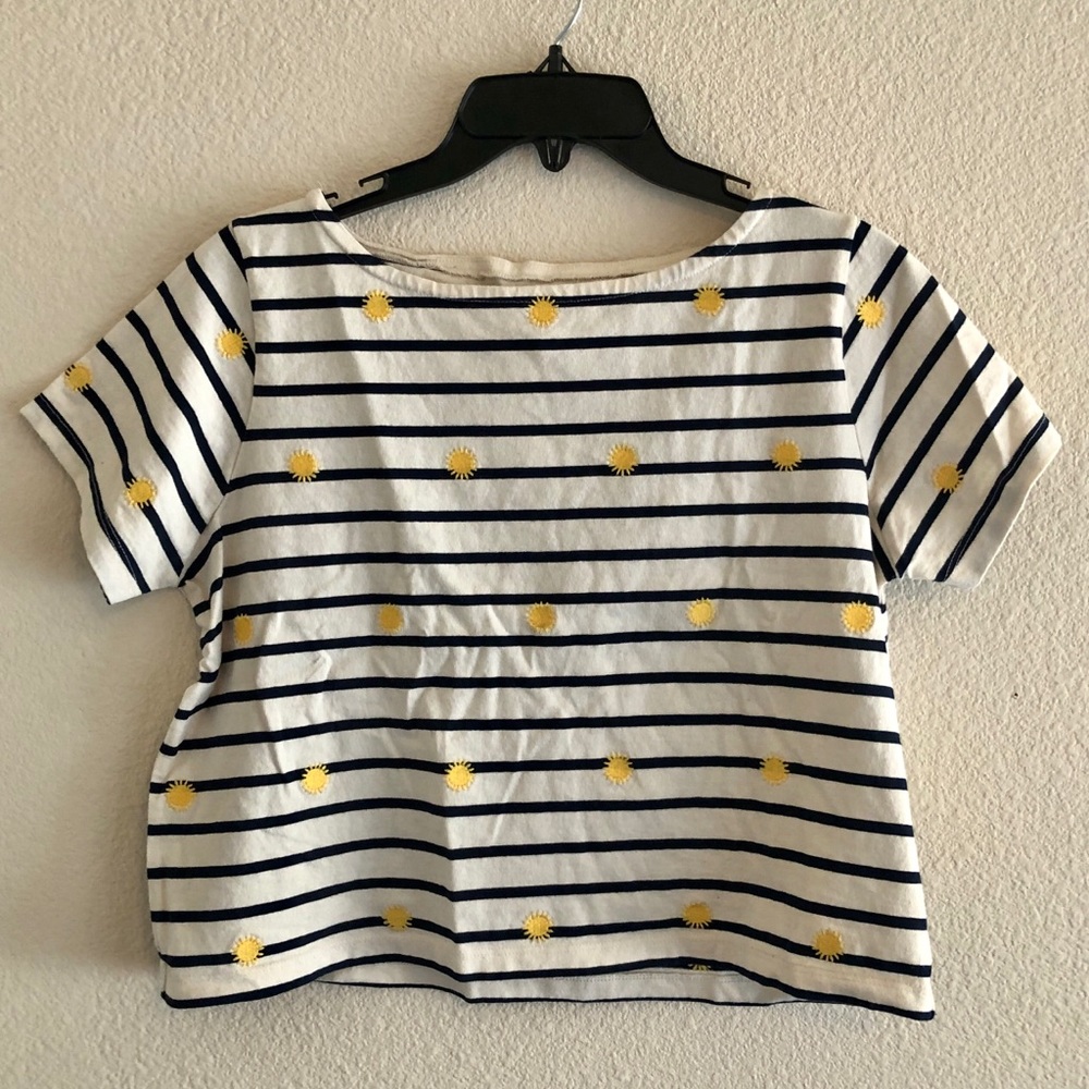 Madewell embroidered sun striped tshirt